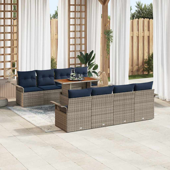Set de canapele pentru grădină cu pernă 7 pcs gri și bleumarin WALTI