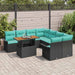 Set de canapele pentru grădină cu pernă 9 pcs Negru și Albastru - WALTI WALTI