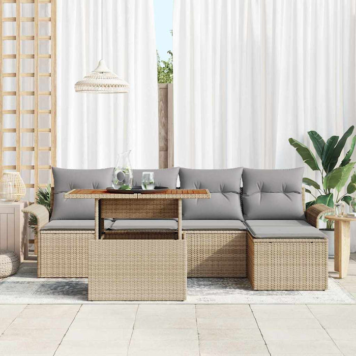 Set de canapele pentru grădină 6 pcs bej și gri deschis - WALTI WALTI