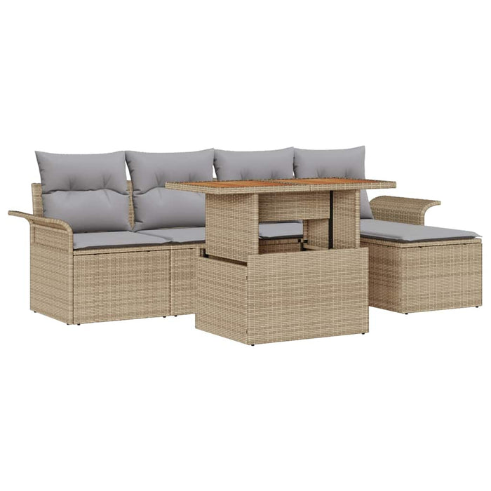 Set de canapele pentru grădină 6 pcs bej și gri deschis - WALTI WALTI