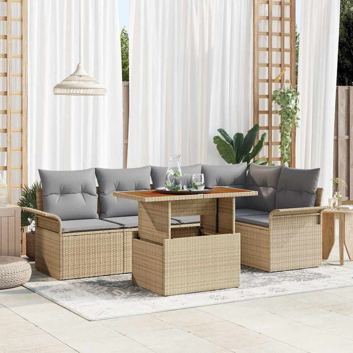 Set de canapele pentru grădină 6 pcs bej și gri deschis - WALTI WALTI