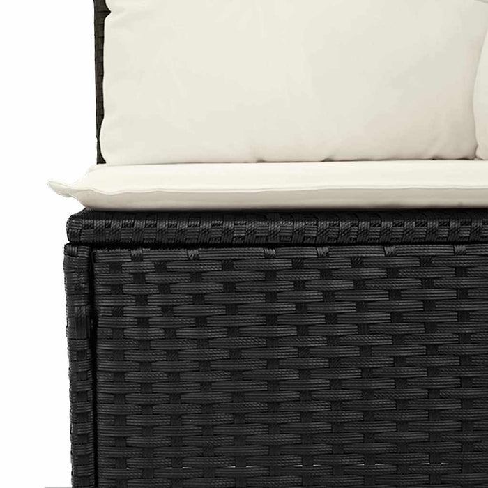Set de canapele pentru grădină cu pernă 7 pcs negru și crem - WALTI WALTI
