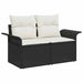 Set de canapele pentru grădină cu pernă 7 pcs negru și crem - WALTI WALTI