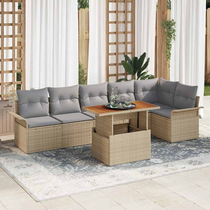 Set de canapele pentru grădină Manual 7 pcs bej și gri deschis - WALTI WALTI