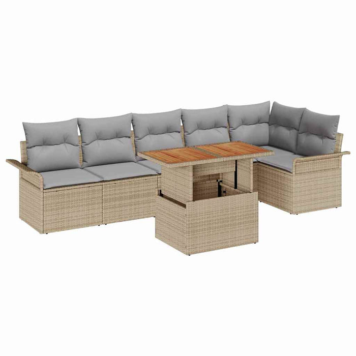 Set de canapele pentru grădină Manual 7 pcs bej și gri deschis - WALTI WALTI