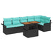 Set de canapele pentru grădină cu pernă 7 pcs Negru și Albastru - WALTI WALTI