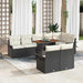 Set de canapele pentru grădină cu pernă 9 pcs negru și crem - WALTI WALTI