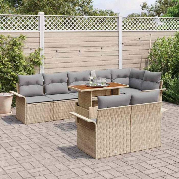 Set de canapele pentru grădină 9 pcs bej și gri deschis - WALTI WALTI