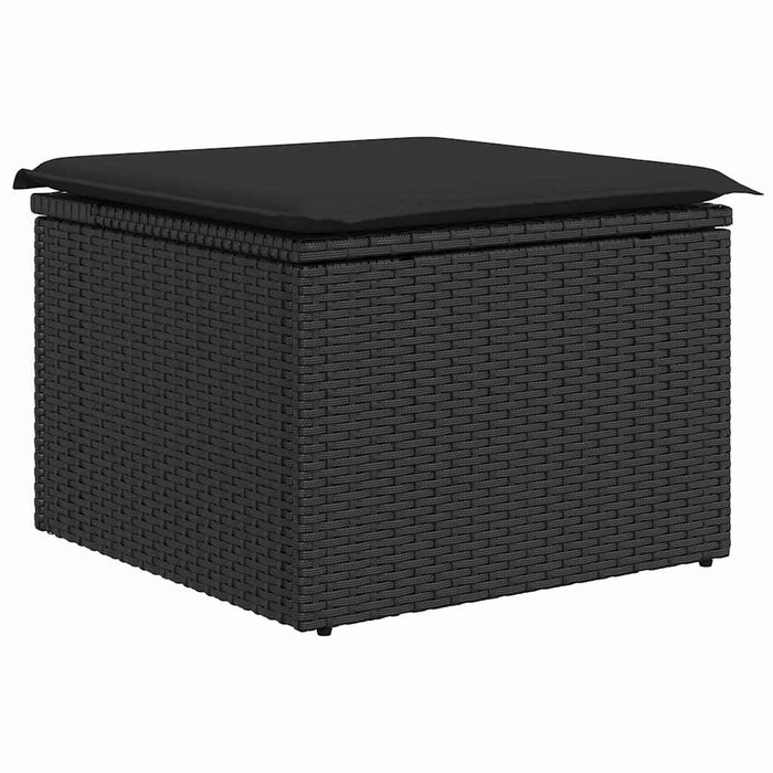Set de canapele pentru grădină 7 buc. Negru și Crem poliratan - WALTI WALTI