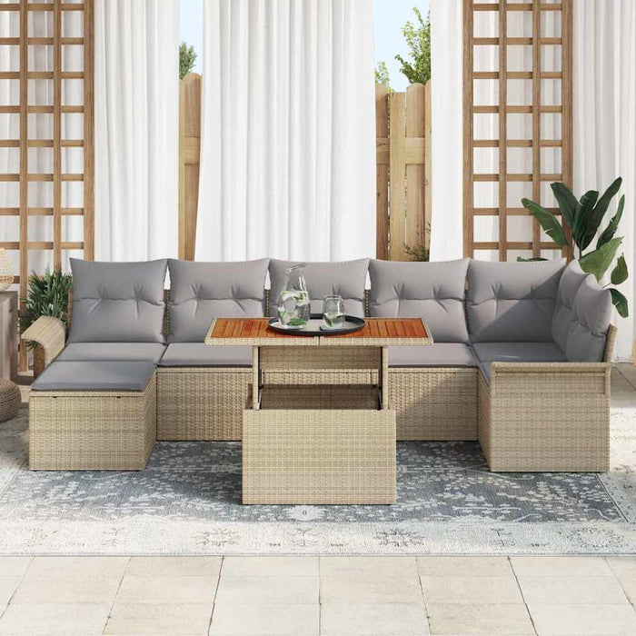 Set de canapele pentru grădină 8 pcs bej și gri deschis - WALTI WALTI