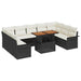 Set de canapele pentru grădină cu pernă 10 pcs negru și crem - WALTI WALTI