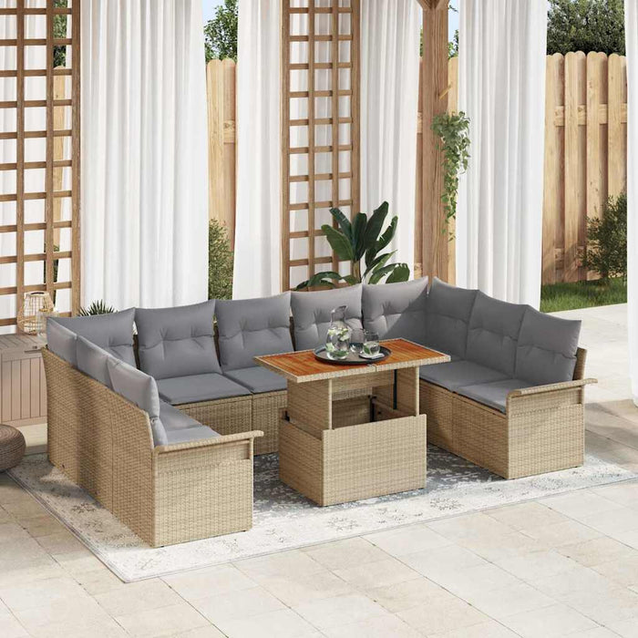Set de canapele pentru grădină 10 pcs bej și gri deschis - WALTI WALTI