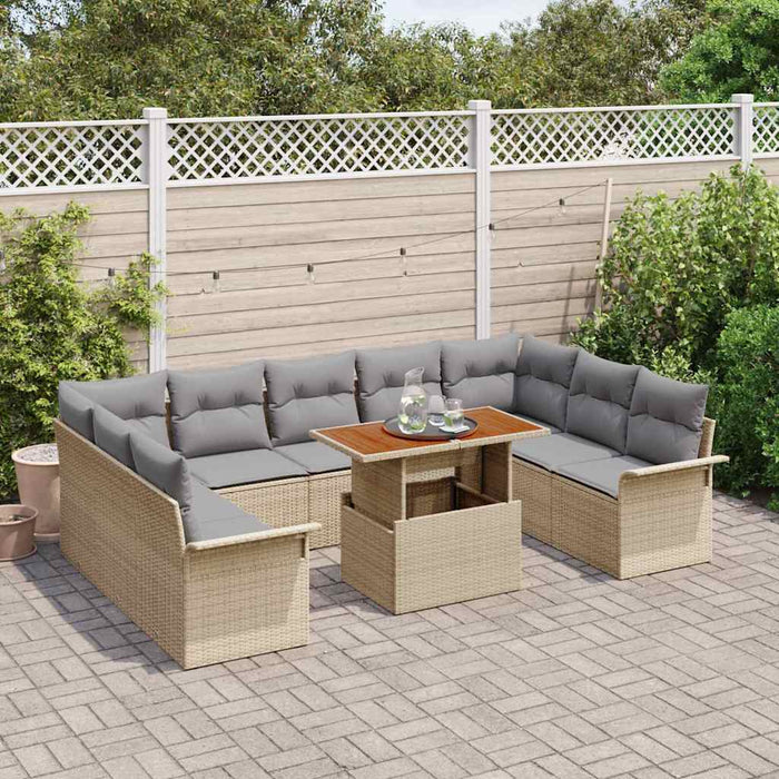 Set de canapele pentru grădină 10 pcs bej și gri deschis - WALTI WALTI