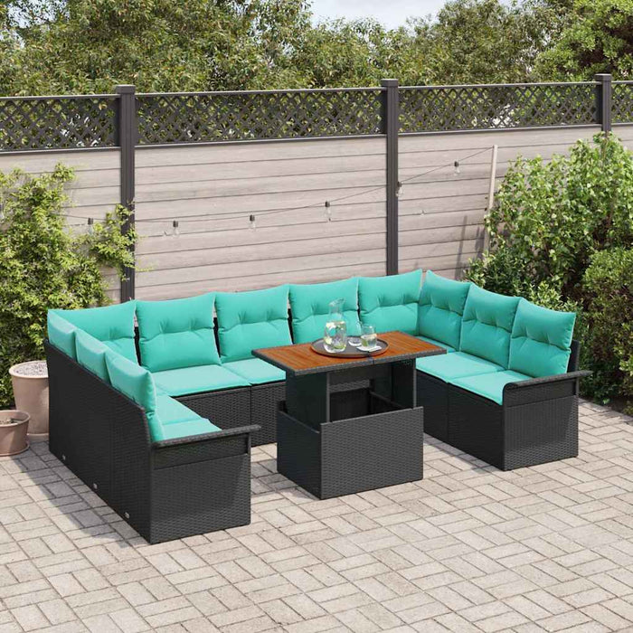 Set de canapele pentru grădină Manual 10 pcs Negru și albastru - WALTI WALTI