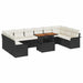 Set de canapele pentru grădină cu pernă 11 pcs negru și crem - WALTI WALTI
