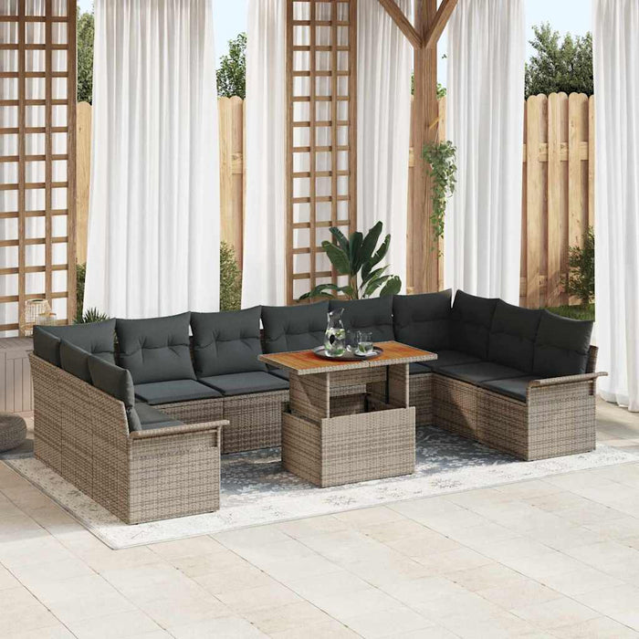 Set de canapele pentru grădină 11 pcs Gri 100 x 55 x 73 cm - WALTI WALTI