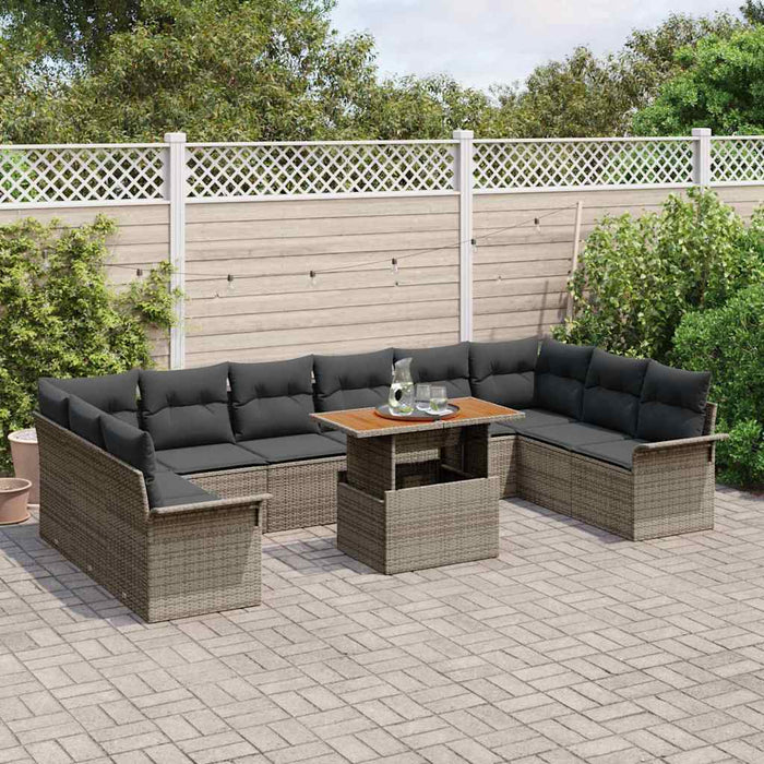 Set de canapele pentru grădină 11 pcs Gri 100 x 55 x 73 cm - WALTI WALTI