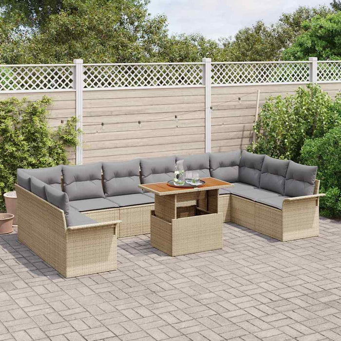 Set de canapele pentru grădină Manual 11 pcs bej și gri deschis - WALTI WALTI