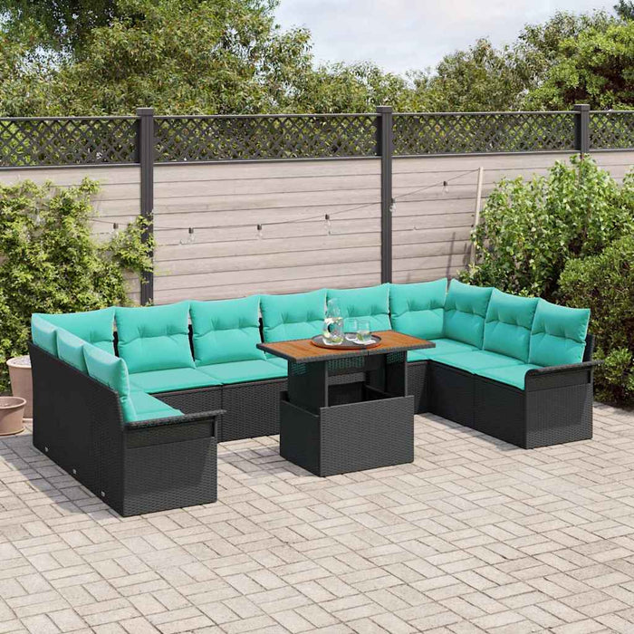 Set de canapele pentru grădină 11 pcs Negru și Albastru - WALTI WALTI