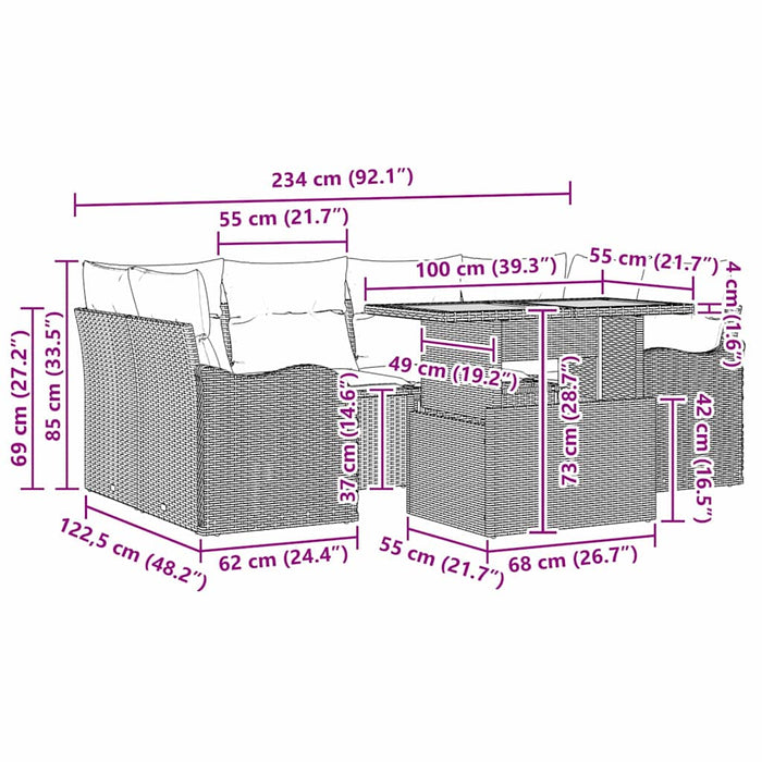 Set de canapele pentru grădină Manual 7 pcs bej și gri deschis - WALTI WALTI