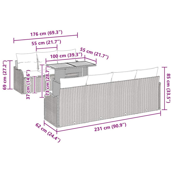 Set de canapele pentru grădină Manual 8 pcs bej și gri deschis - WALTI WALTI