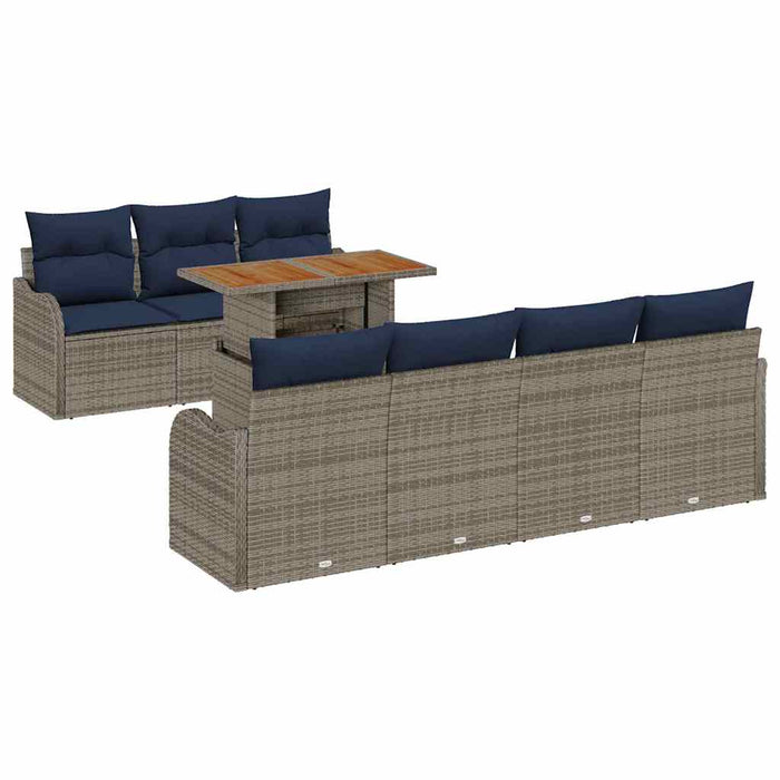 Set de canapele pentru grădină 8 buc. gri și bleumarin - WALTI WALTI