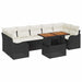 Set de canapele pentru grădină cu pernă 8 pcs negru și crem - WALTI WALTI