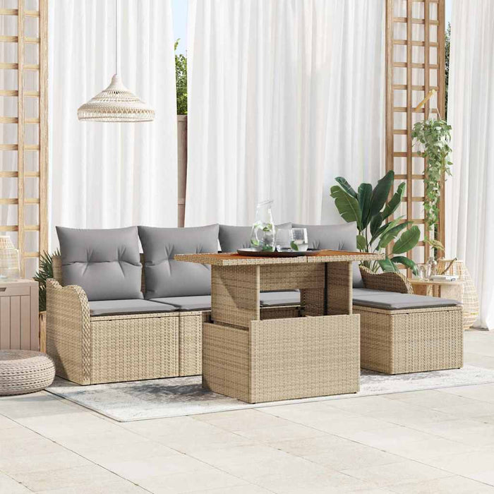 Set de canapele pentru grădină 6 pcs bej și gri deschis - WALTI WALTI