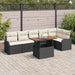 Set de canapele pentru grădină cu pernă 7 pcs negru și crem - WALTI WALTI