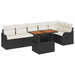 Set de canapele pentru grădină cu pernă 7 pcs negru și crem - WALTI WALTI
