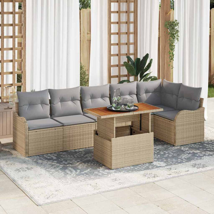 Set de canapele pentru grădină Manual 7 pcs bej și gri deschis - WALTI WALTI