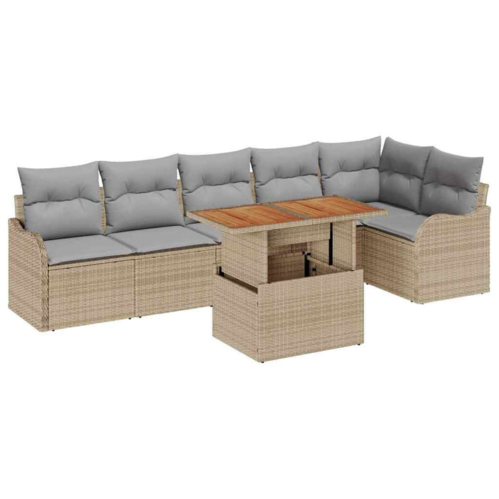 Set de canapele pentru grădină Manual 7 pcs bej și gri deschis - WALTI WALTI