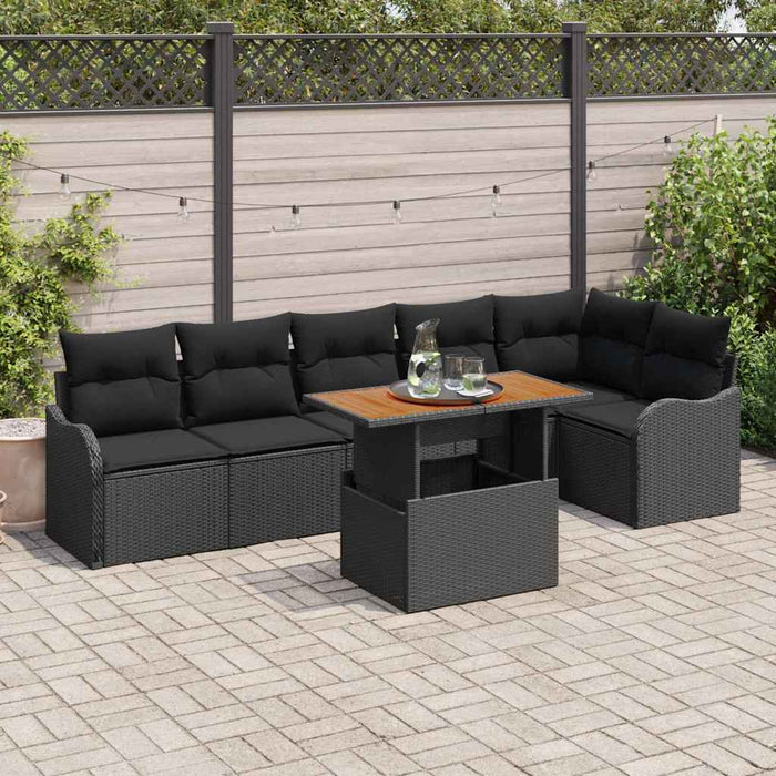Set de canapele pentru grădină 7 pcs Negru 100 x 55 x 73 cm - WALTI WALTI