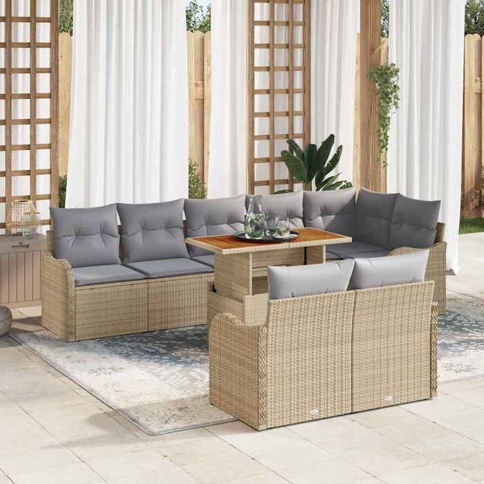 Set de canapele pentru grădină Manual 9 pcs bej și gri deschis - WALTI WALTI