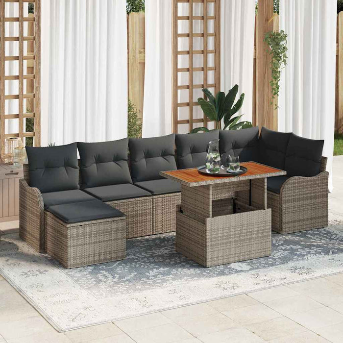 Set de canapele pentru grădină cu pernă cu depozitare 8 pcs Gri - WALTI WALTI
