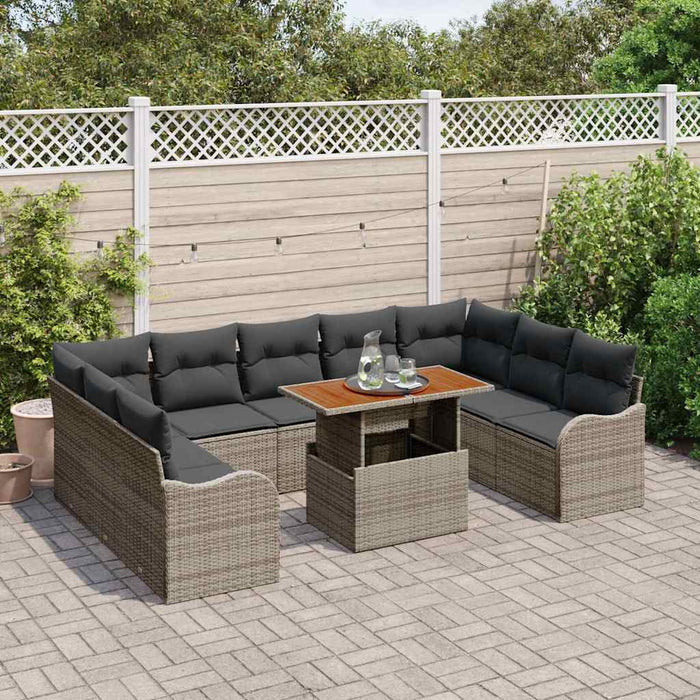 Set de canapele pentru grădină 10 pcs Gri 100 x 55 x 73 cm - WALTI WALTI