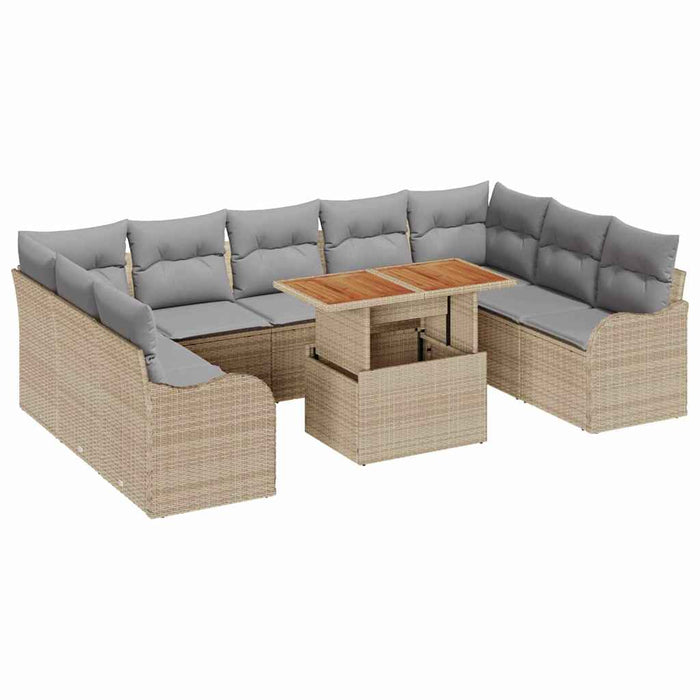 Set de canapele pentru grădină 10 pcs bej și gri deschis - WALTI WALTI