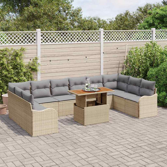 Set de canapele pentru grădină Manual 11 pcs bej și gri deschis - WALTI WALTI