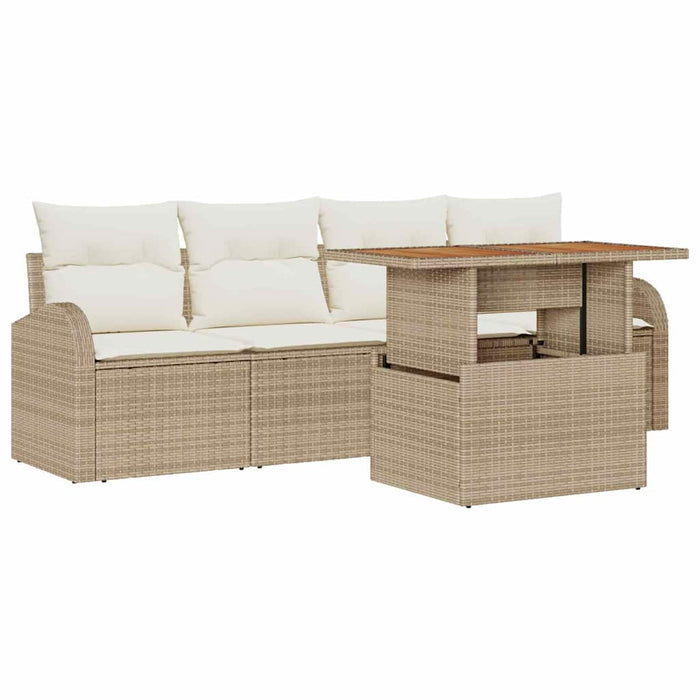 Set de canapele pentru grădină 5 pcs bej și crem WALTI