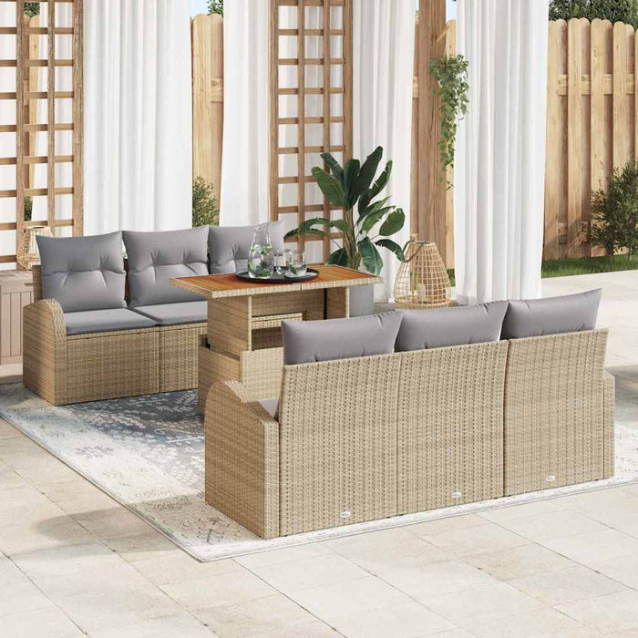 Set de canapele pentru grădină 7 pcs bej și gri deschis - WALTI WALTI