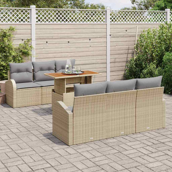 Set de canapele pentru grădină 7 pcs bej și gri deschis - WALTI WALTI