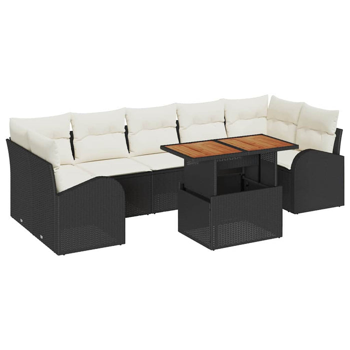 Set de canapele pentru grădină 8 buc. negru și crem - WALTI WALTI