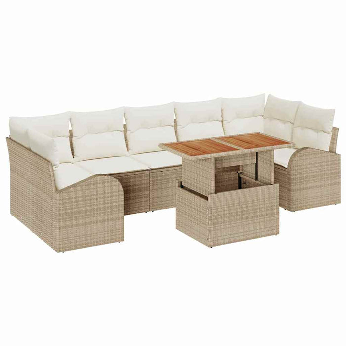 Set de canapele pentru grădină cu pernă 8 pcs bej și crem - WALTI WALTI