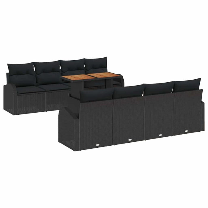 Set de canapele pentru grădină cu pernă 7 pcs Negru - WALTI WALTI