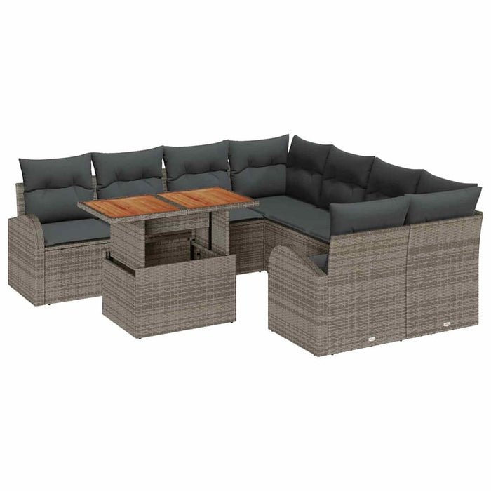 Set de canapele pentru grădină 9 pcs Gri 100 x 55 x 73 cm - WALTI WALTI