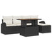 Set de canapele pentru grădină cu pernă 6 pcs negru și crem - WALTI WALTI