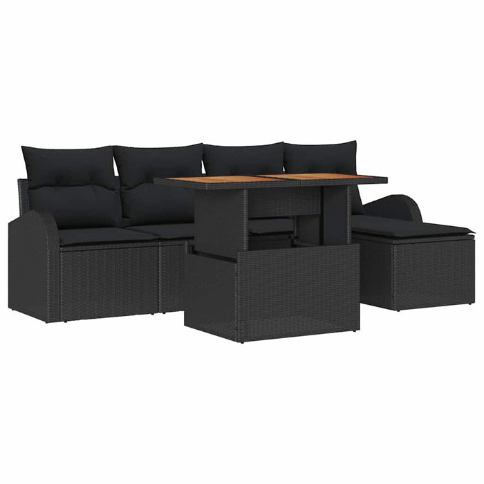 Set de canapele pentru grădină cu pernă 6 pcs Negru - WALTI WALTI