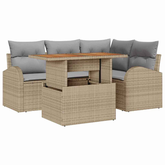 Set de canapele pentru grădină Manual 5 pcs bej și gri deschis - WALTI WALTI