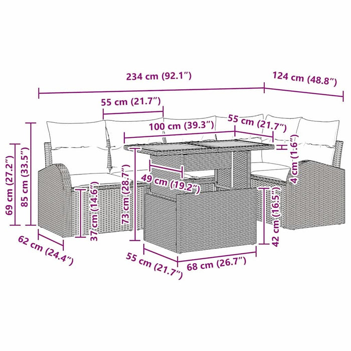 Set de canapele pentru grădină Manual 6 pcs bej și gri deschis - WALTI WALTI