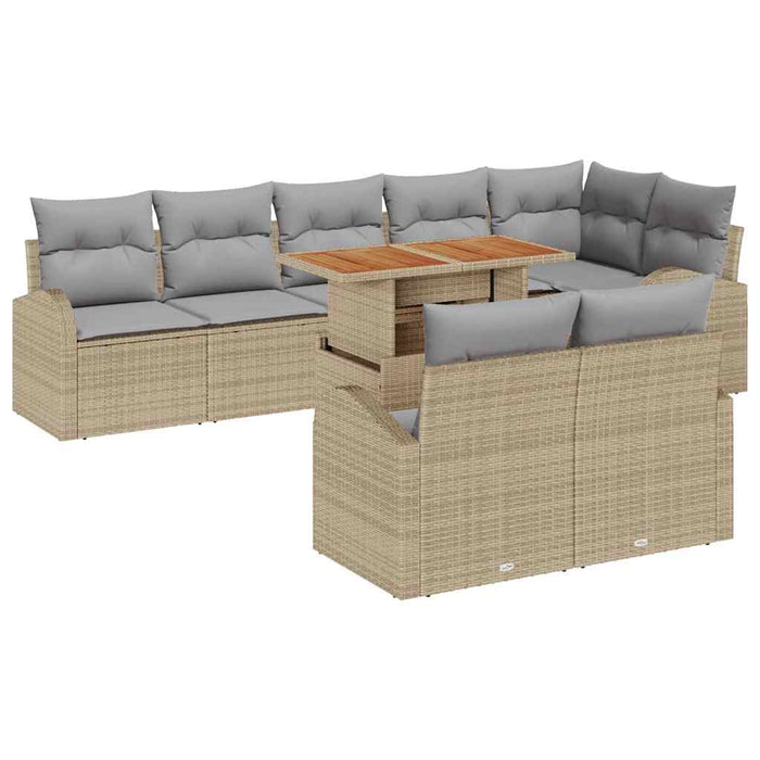 Set de canapele pentru grădină 9 pcs bej și gri deschis - WALTI WALTI
